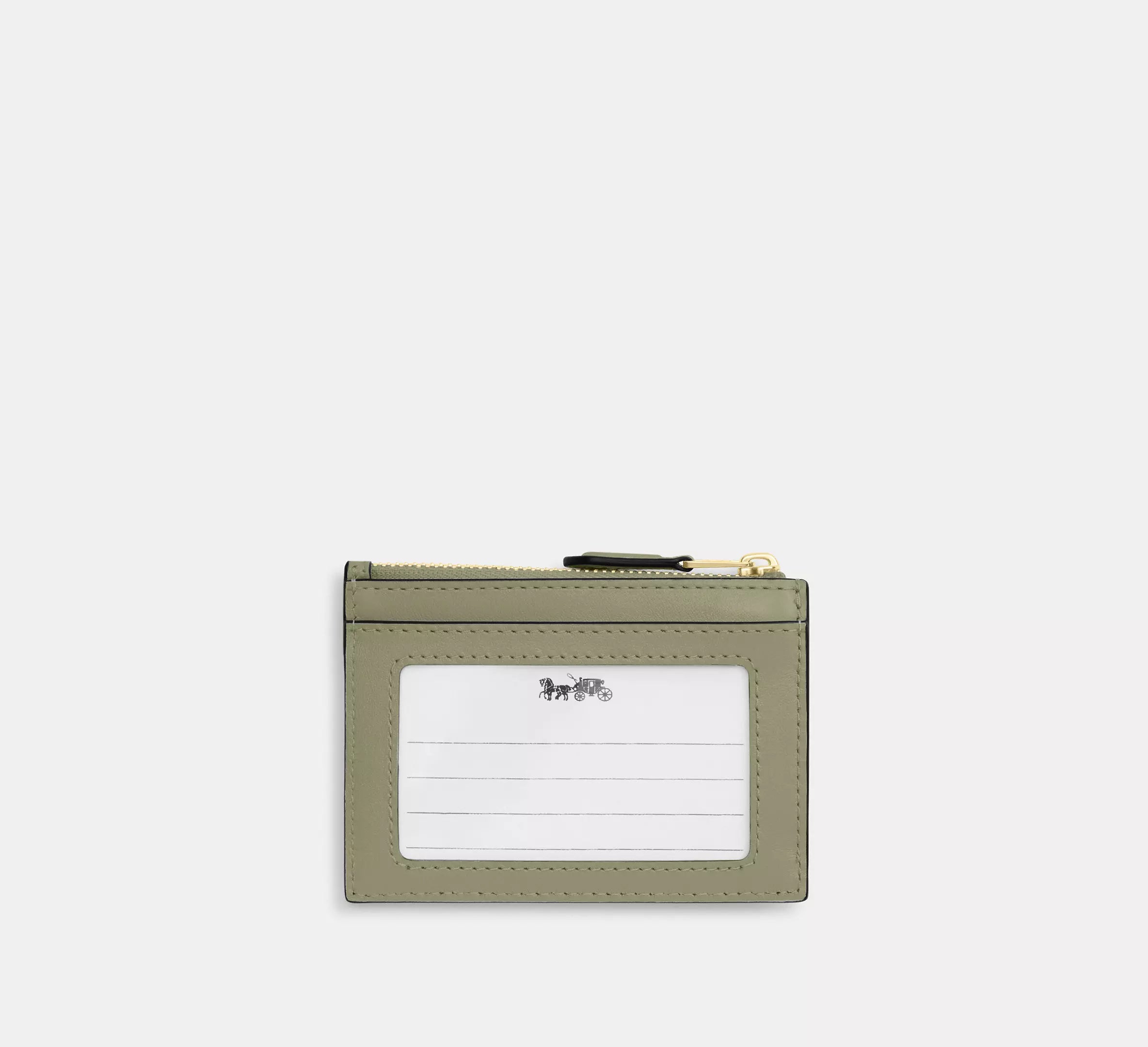 Coach Mini Skinny Id Case With Quilting -  Gold/Pistachio