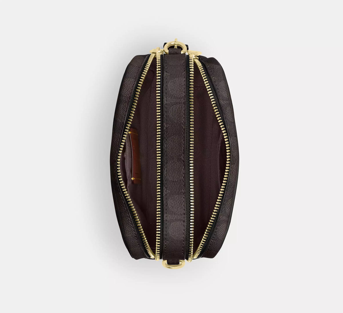 Coach Mini Carey Crossbody Bag In Signature  -  Gold/Walnut/Black