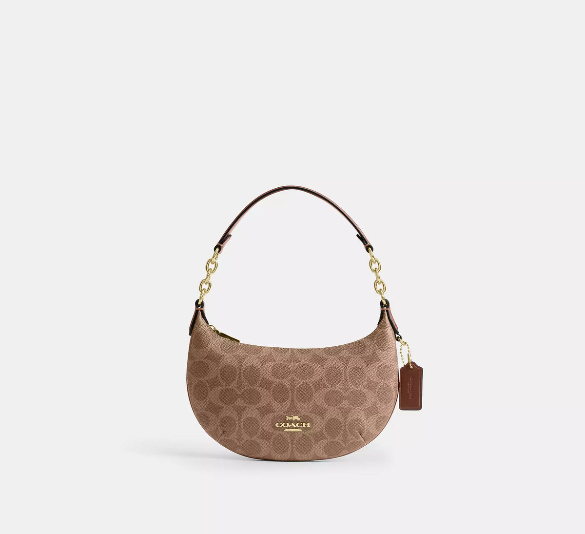 Coach Mini Payton Bag In Signature   -  Gold/Tan/Brown - Hemen Teslimde