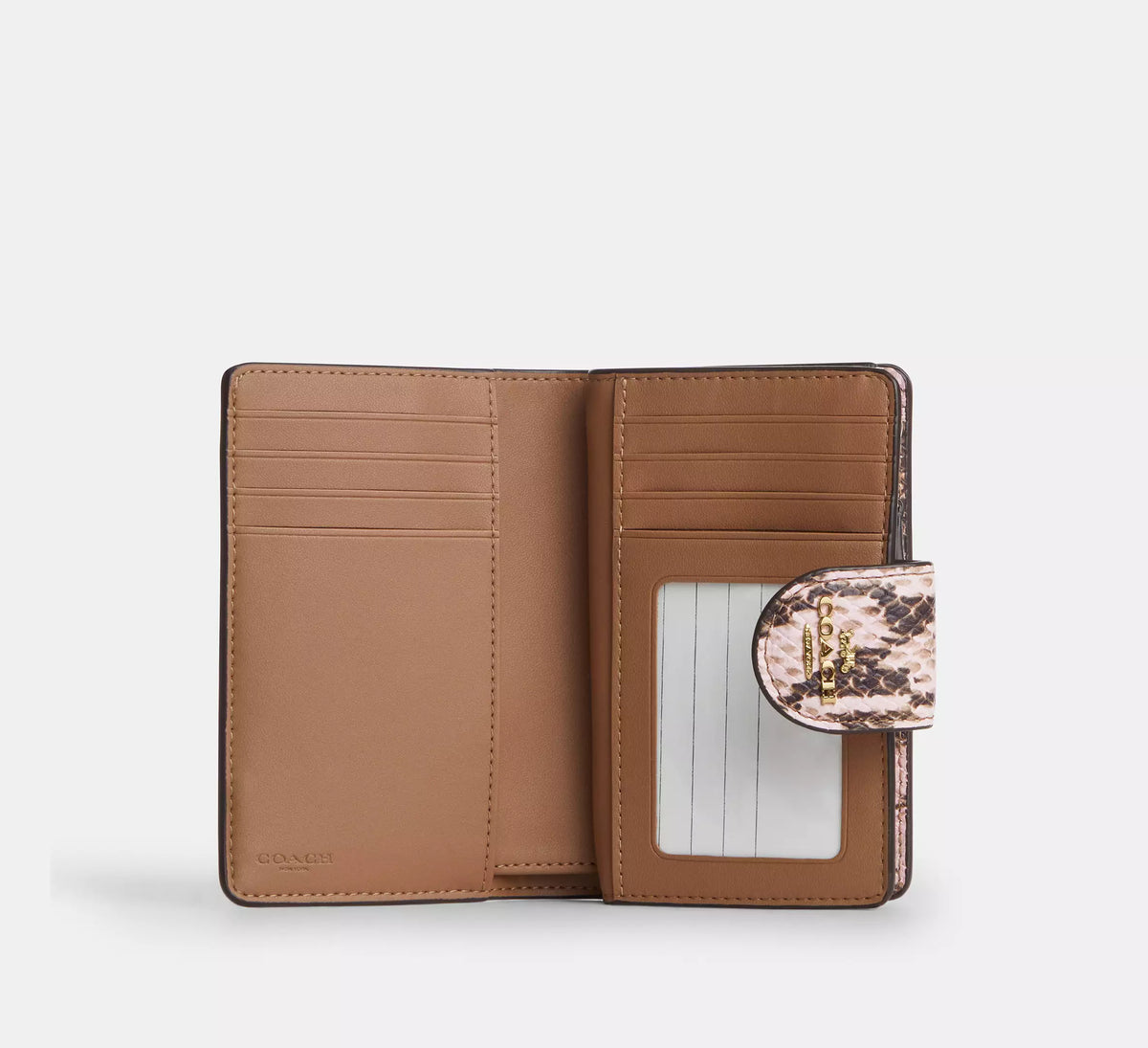 Coach Medium Corner Zip Wallet  -  Gold/Pink