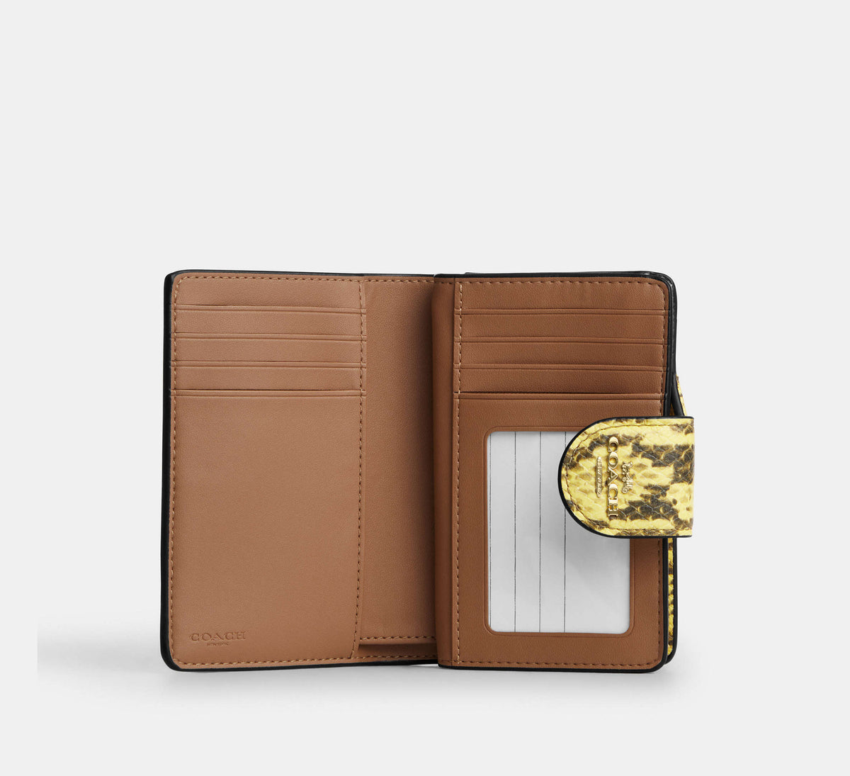 Coach Medium Corner Zip Wallet  -  Gold/Yellow