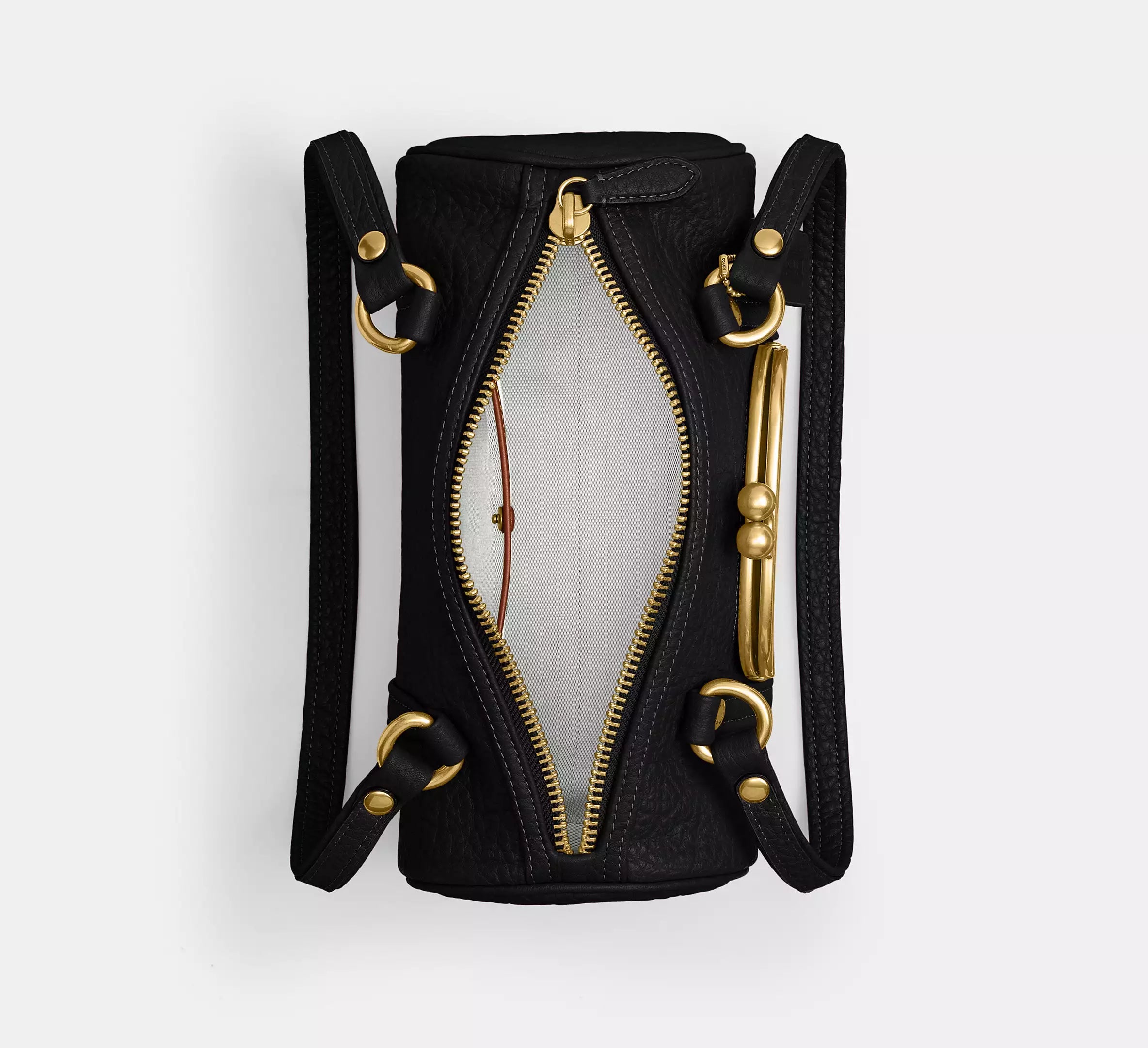 Coach Kisslock Barrel Bag 28 - Brass/Black – Kanadadan Kapına