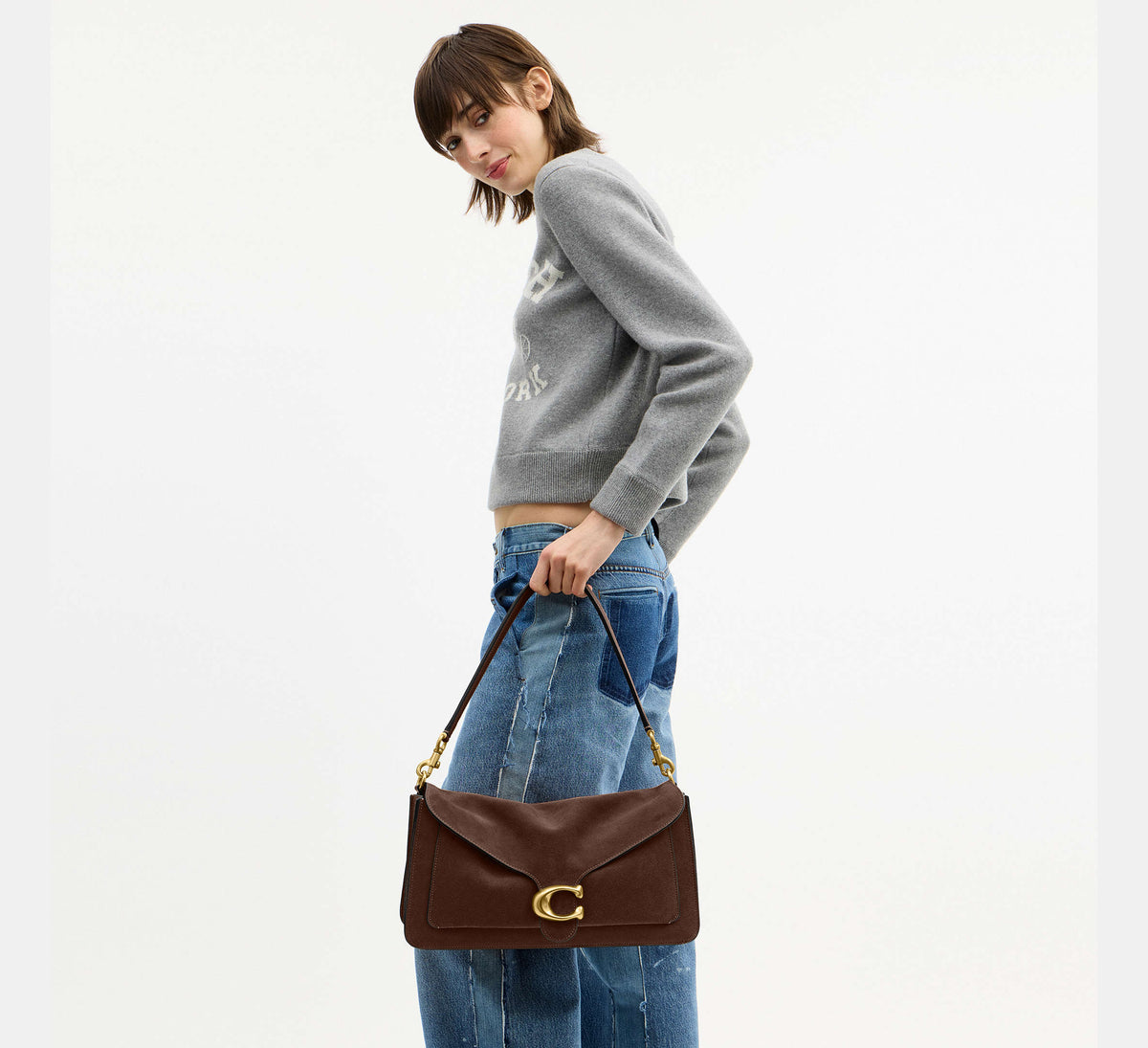 Coach Tabby Shoulder Bag 36 -  Brass/Dark Chocolate