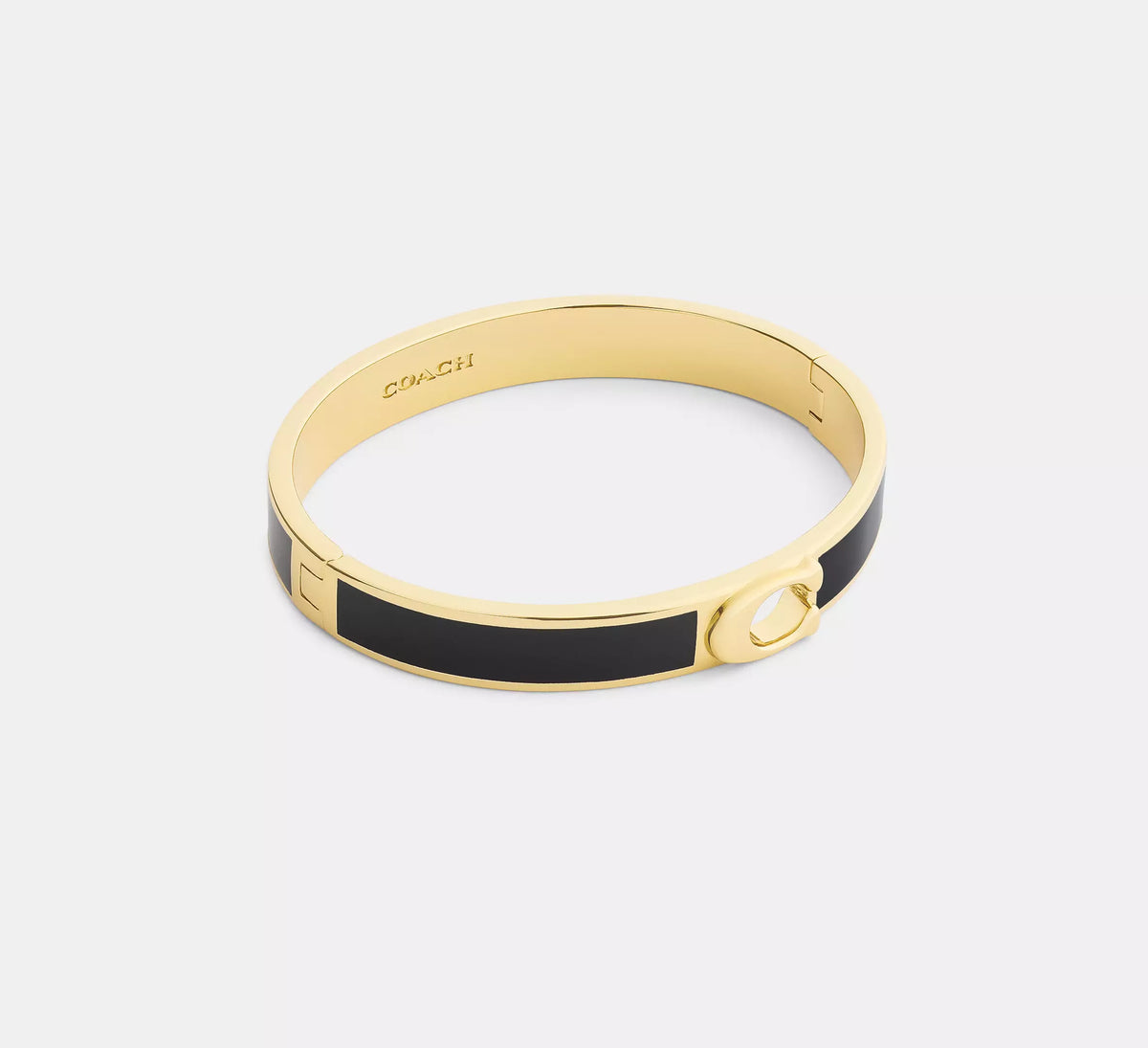 Coach C Hinged Bangle  -  Gold/Black