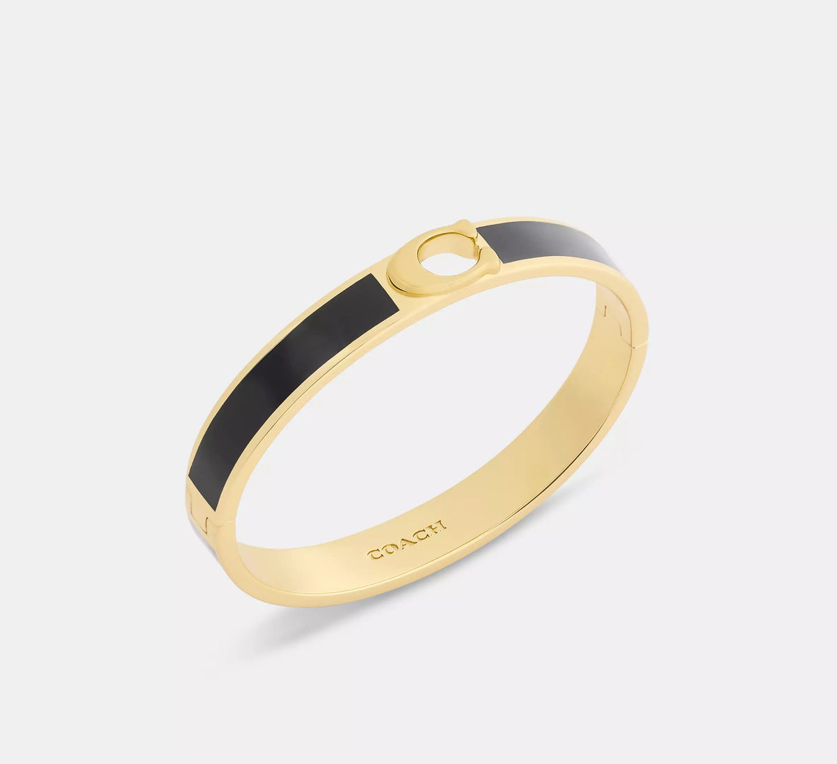 Coach C Hinged Bangle  -  Gold/Black