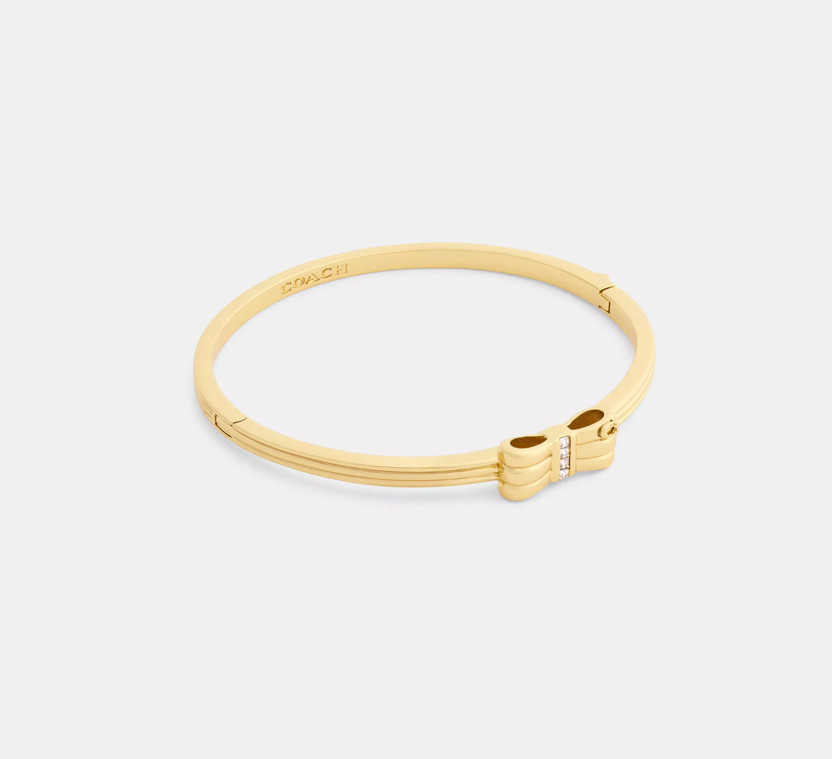 Coach Bow Hinged Bangle  -  Gold
