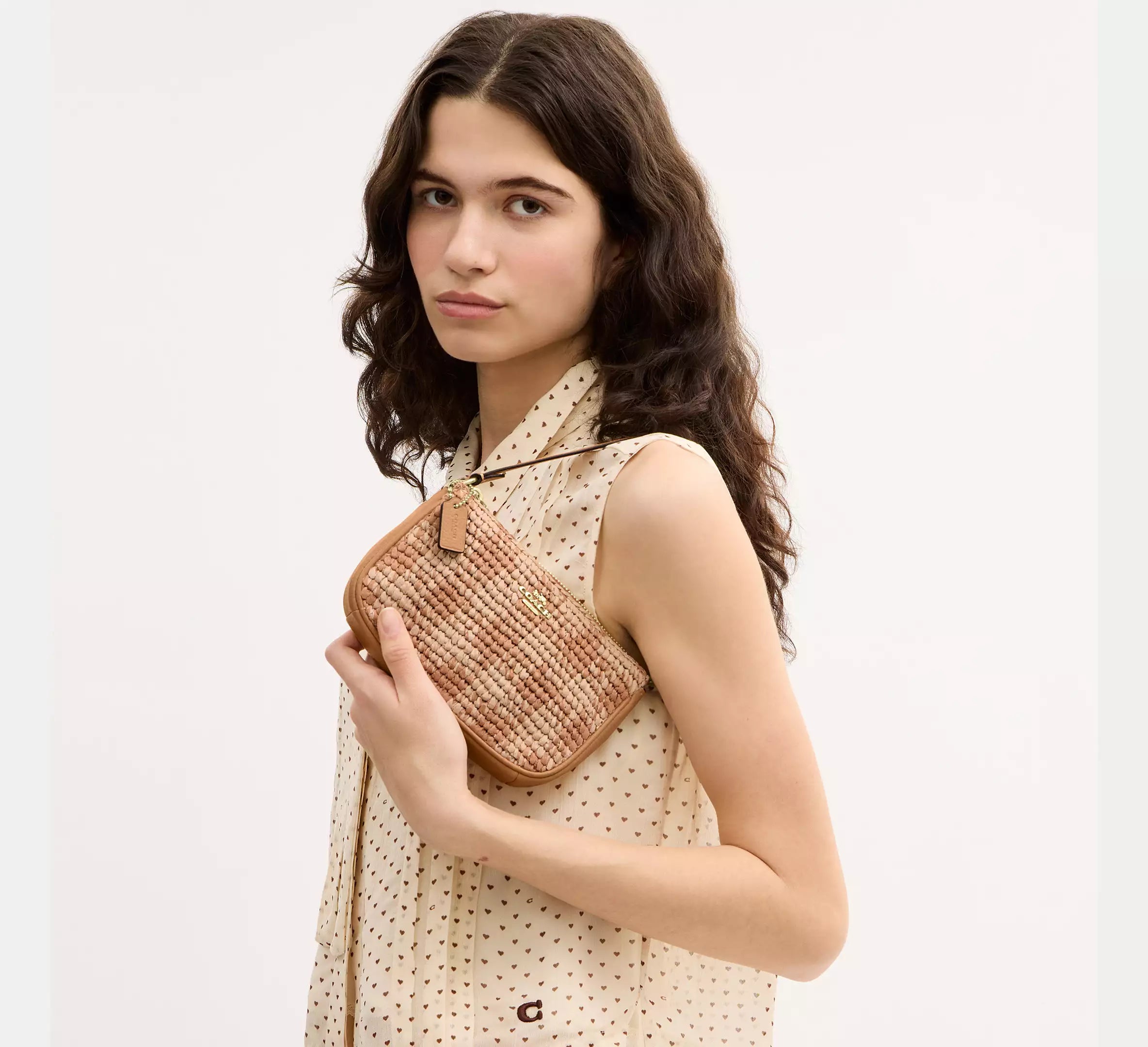 Coach Nolita 19 With Gingham Print - straw/Gold/Tan