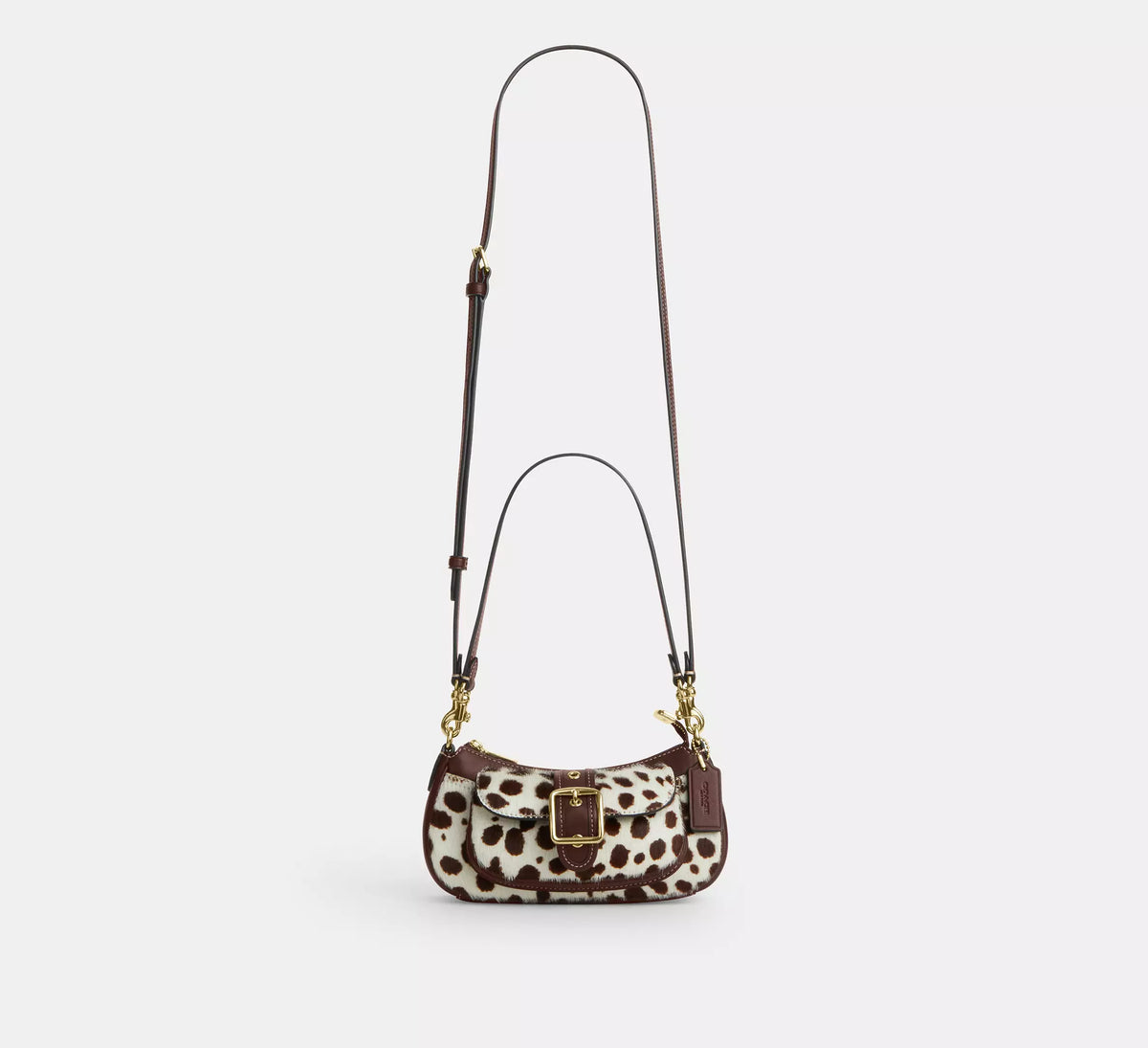 Coach Ashton Mini Shoulder Bag In Haircalf  -  Im/Dark Brown Chalk