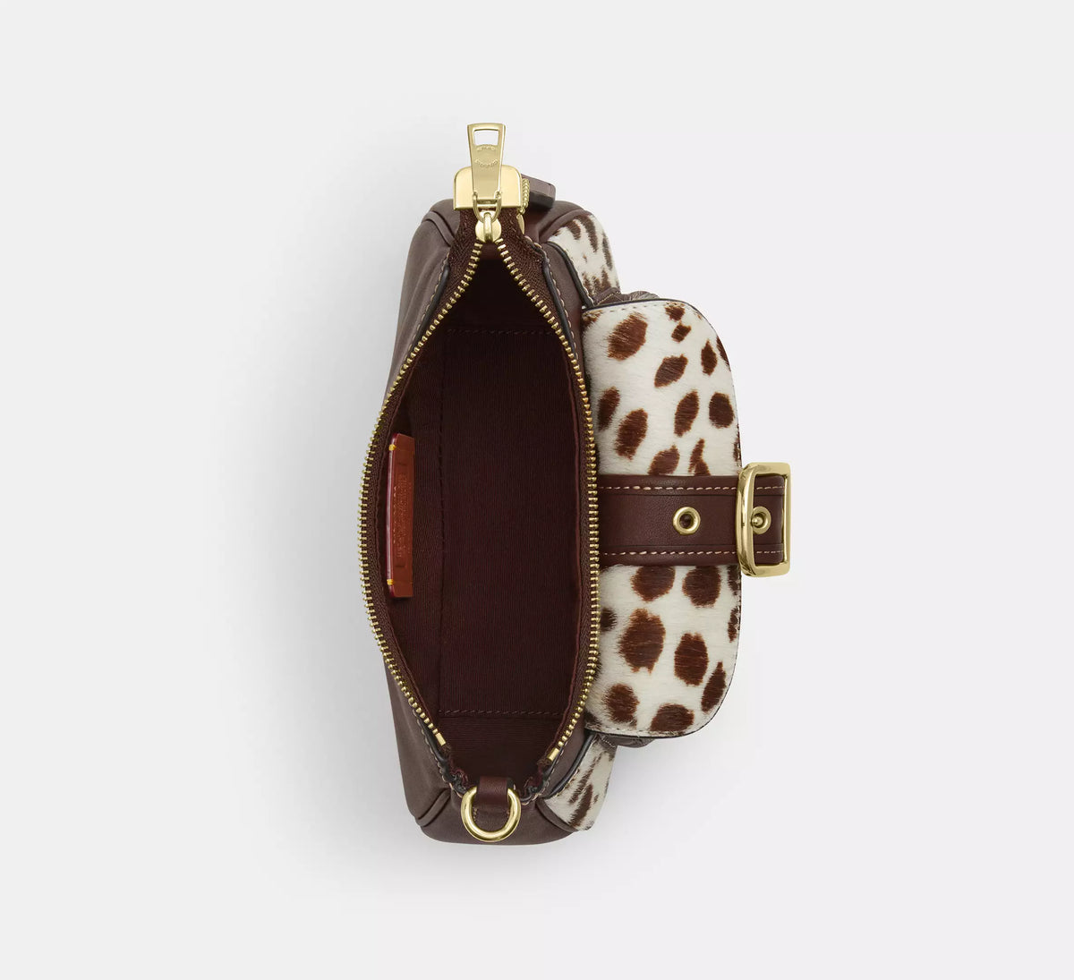 Coach Ashton Mini Shoulder Bag In Haircalf  -  Im/Dark Brown Chalk