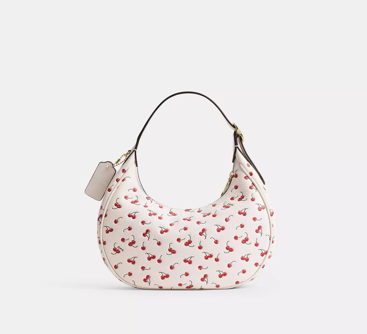 Coach Emily Shoulder Bag With Cherry Print -  Gold/Chalk Multi
