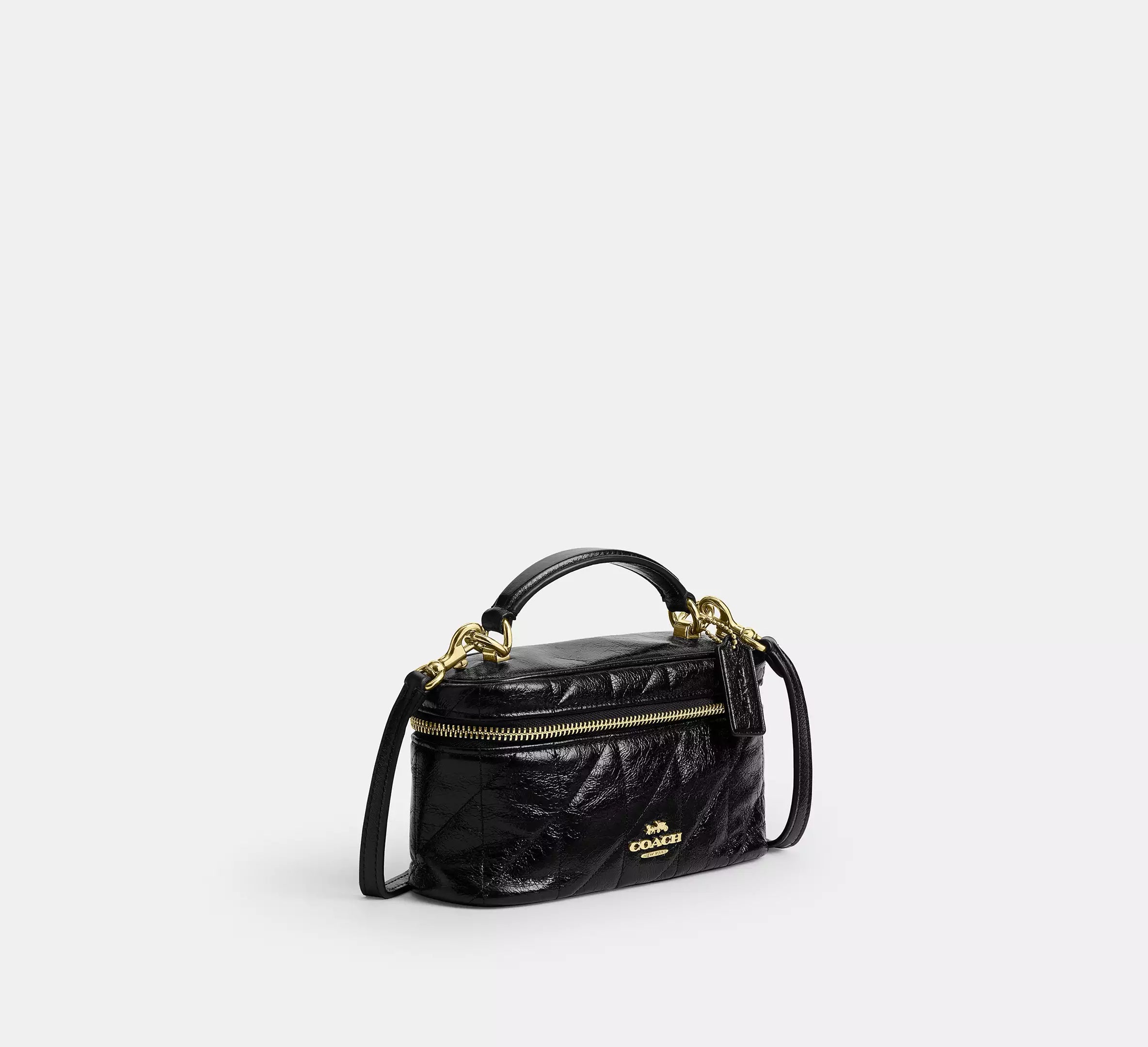Coach Rainer Crossbody Bag 18 With Quilting - Gold/Black – Kanadadan Kapına