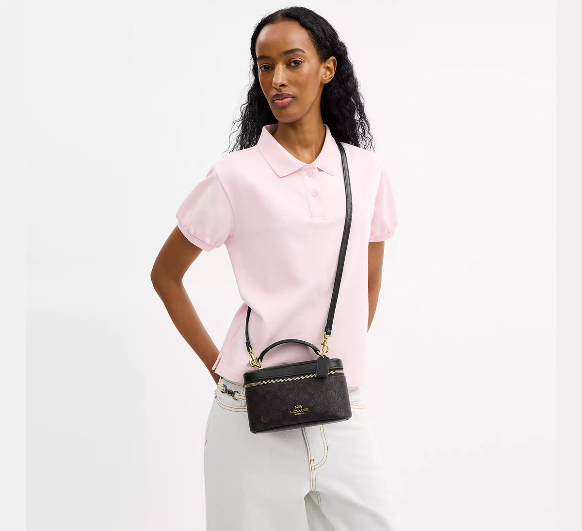 Coach Rainer Crossbody Bag 18 In Signature  -  Gold/Walnut/Black