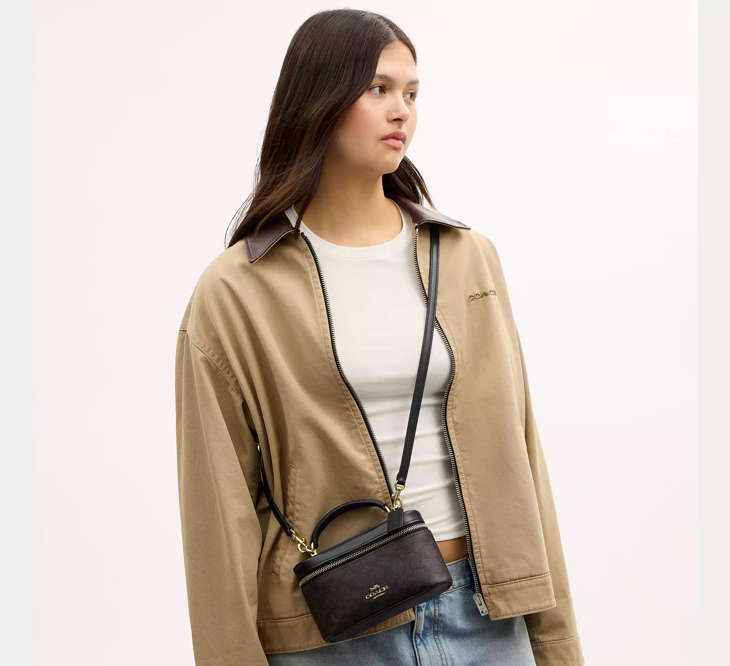 Coach Rainer Crossbody Bag 18 In Signature - Gold/Walnut/Black