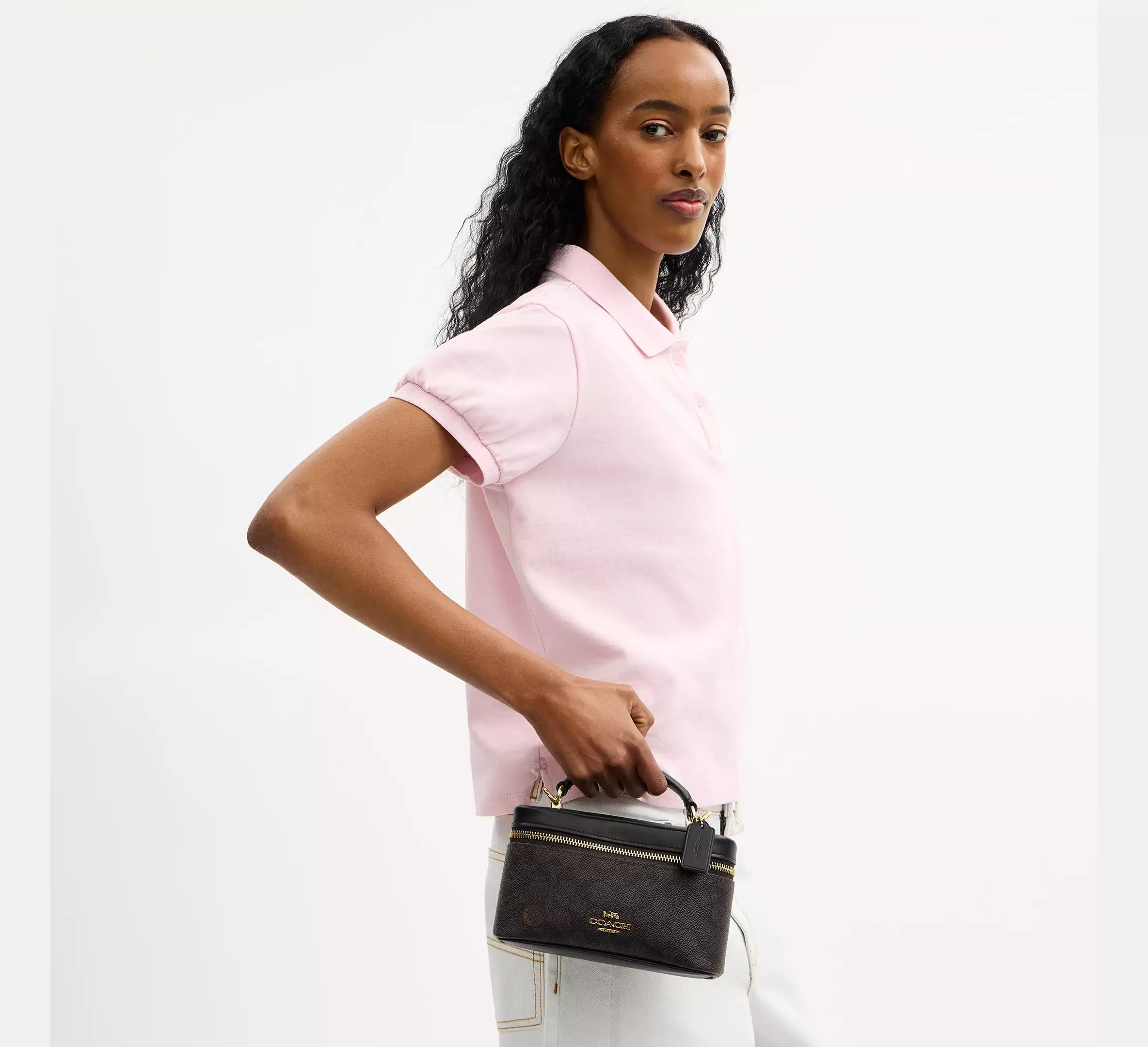 Coach Rainer Crossbody Bag 18 In Signature - Gold/Walnut/Black