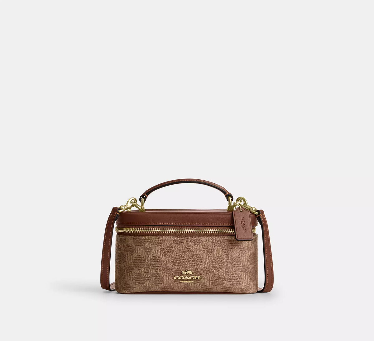 Coach Rainer Crossbody Bag 18 In Signature  -  Gold/Tan/Brown