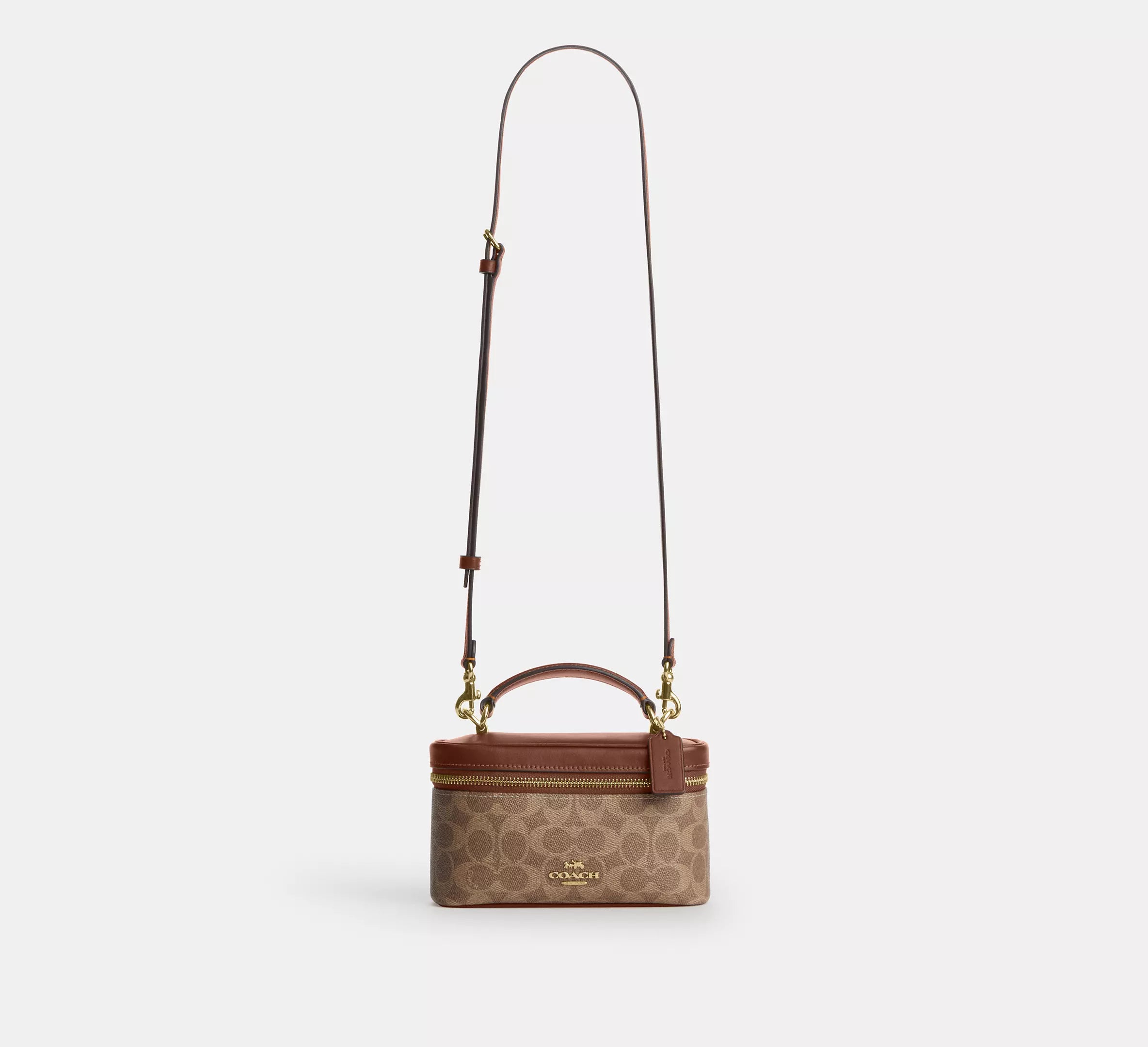 Coach Rainer Crossbody Bag 18 In Signature - Gold/Tan/Brown – Kanadadan ...