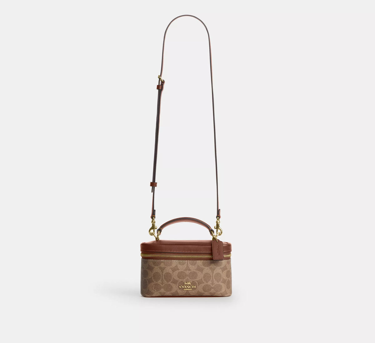 Coach Rainer Crossbody Bag 18 In Signature  -  Gold/Tan/Brown