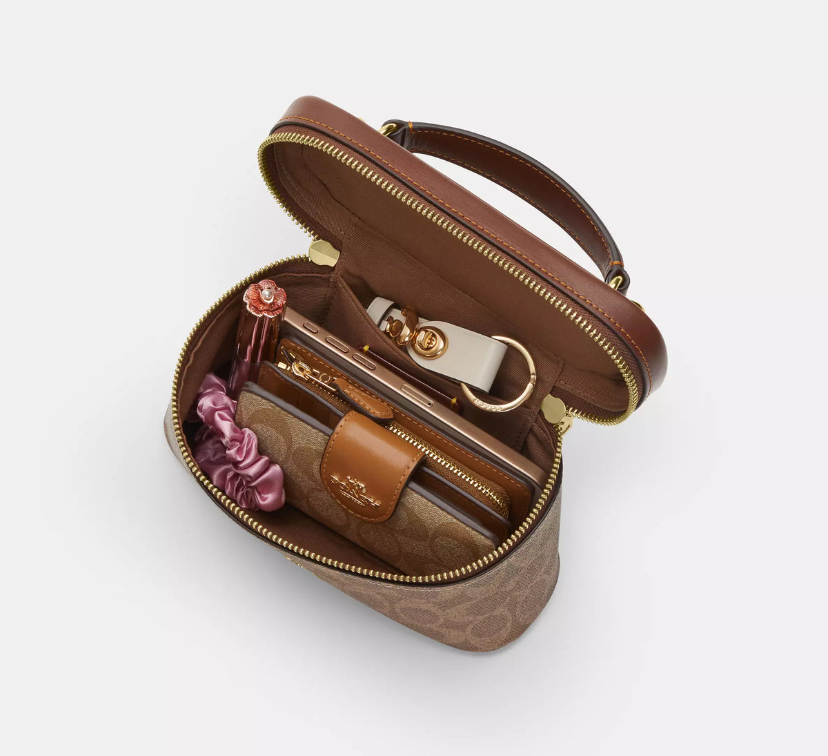 Coach Rainer Crossbody Bag 18 In Signature  -  Gold/Tan/Brown