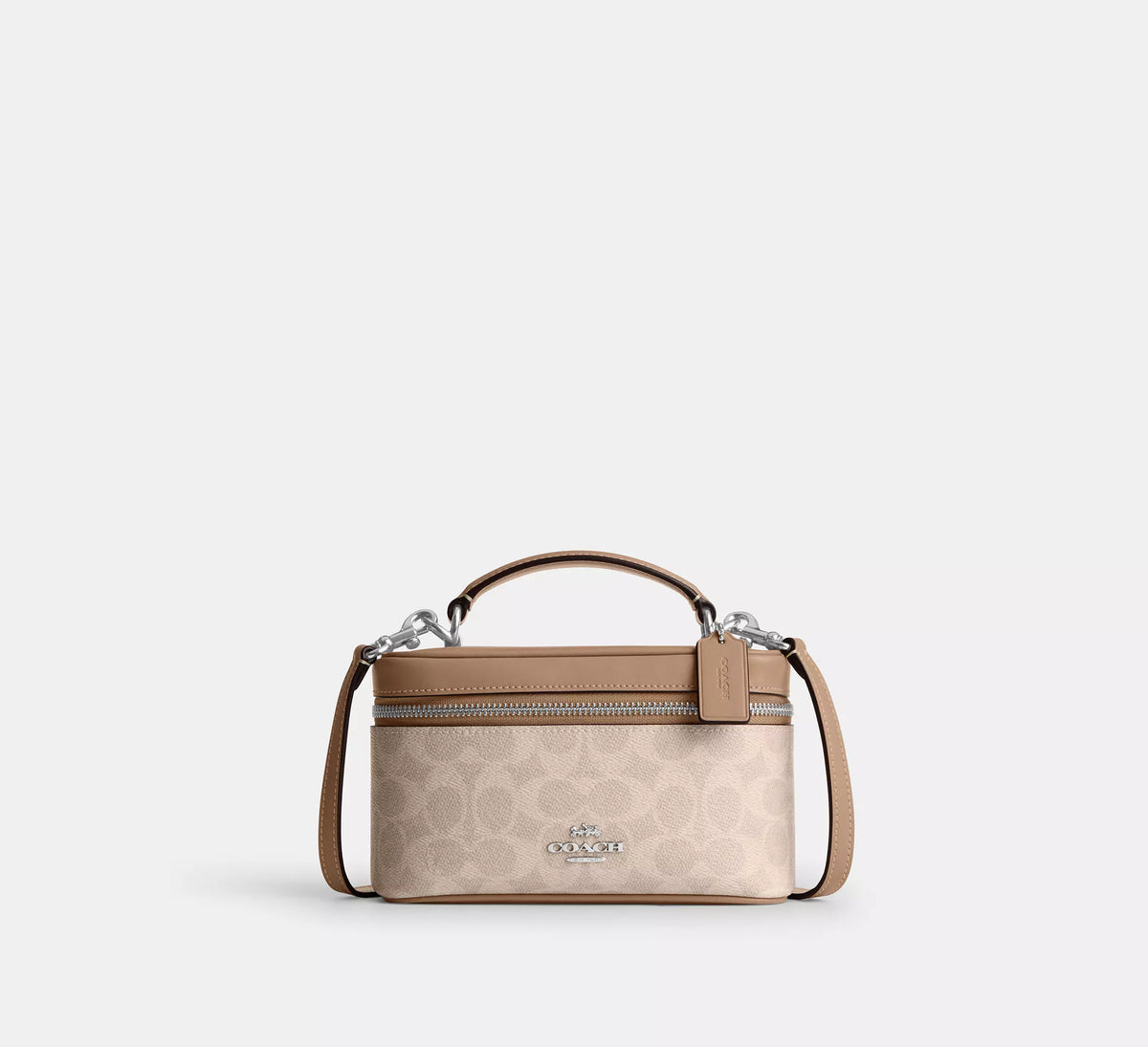 Coach Rainer Crossbody Bag 18 In Signature - Silver/Sand/Taupe