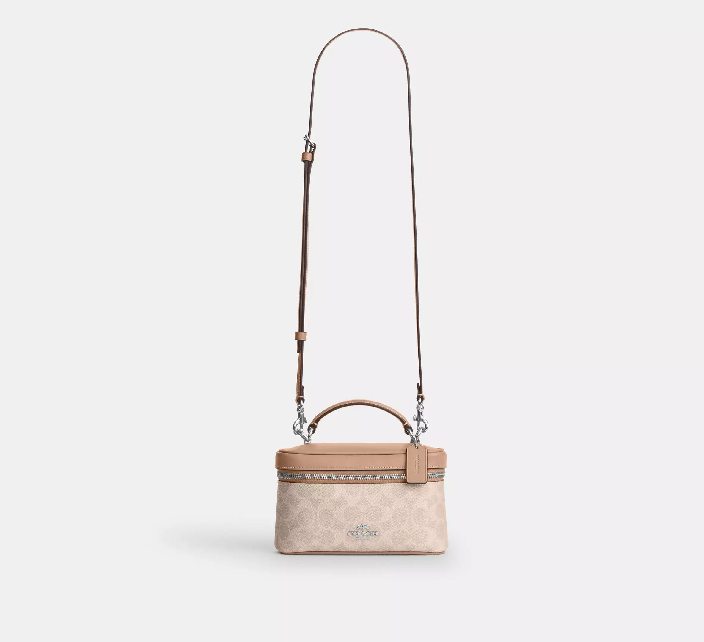 Coach Rainer Crossbody Bag 18 In Signature - Silver/Sand/Taupe ...
