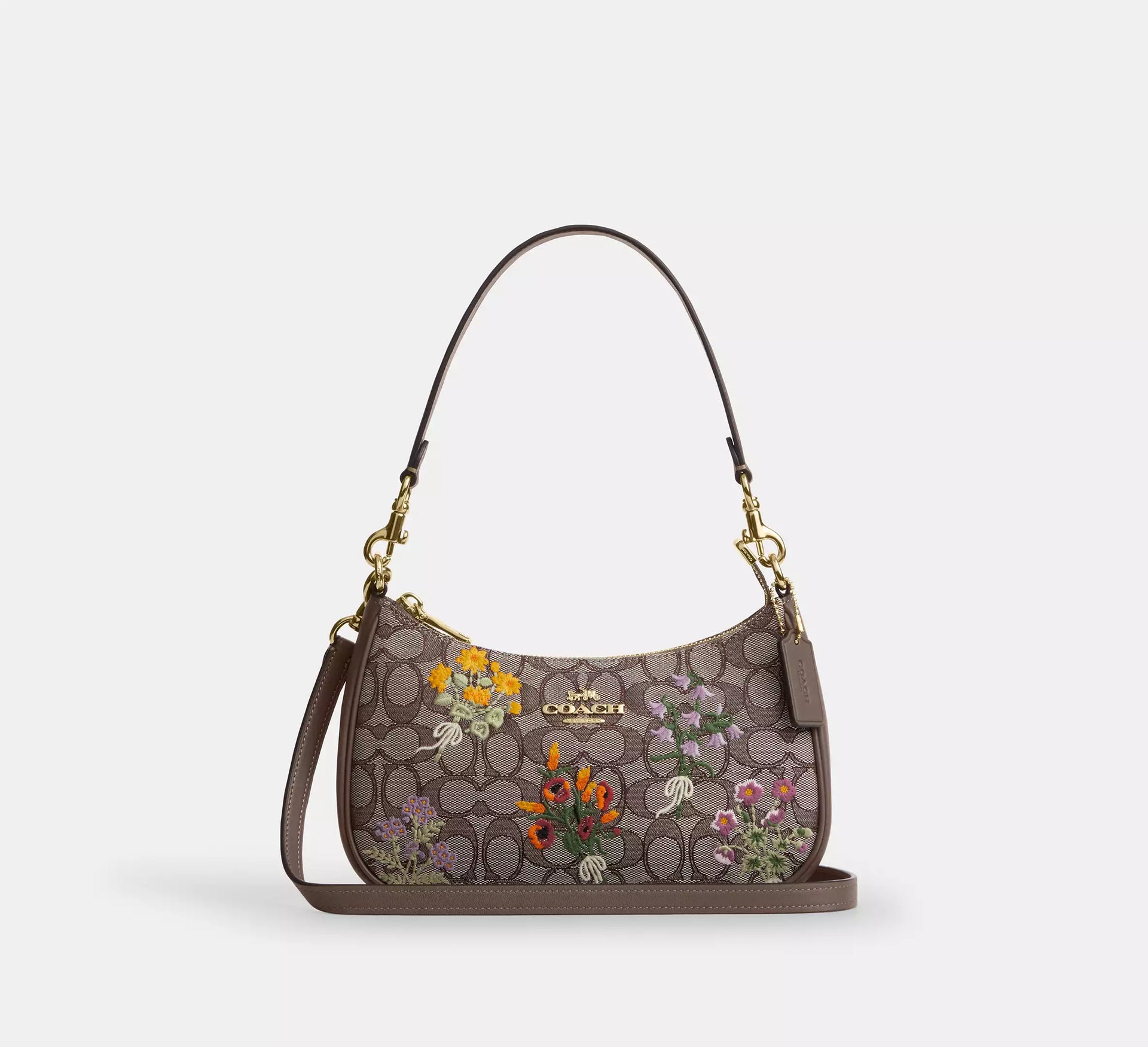 Coach Teri Shoulder Bag In Signature Jacquard With Floral