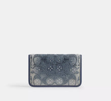 Coach Essential Slim Card Case In Regenerative Cotton Denim With Crystal Signature  - Brass/Denim
