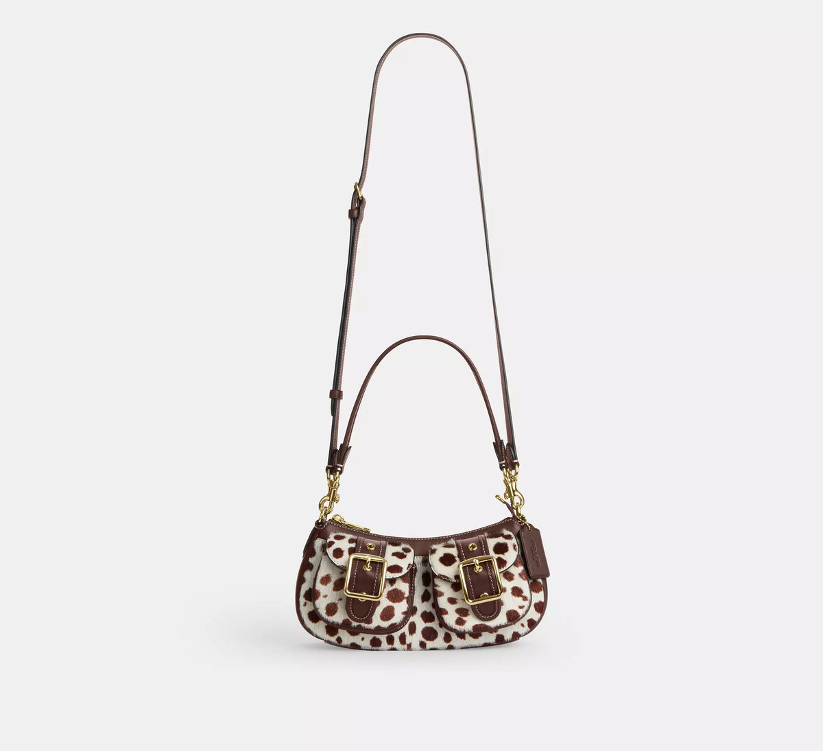 Coach Ashton Shoulder Bag In Haircalf  -  Im/Dark Brown Chalk