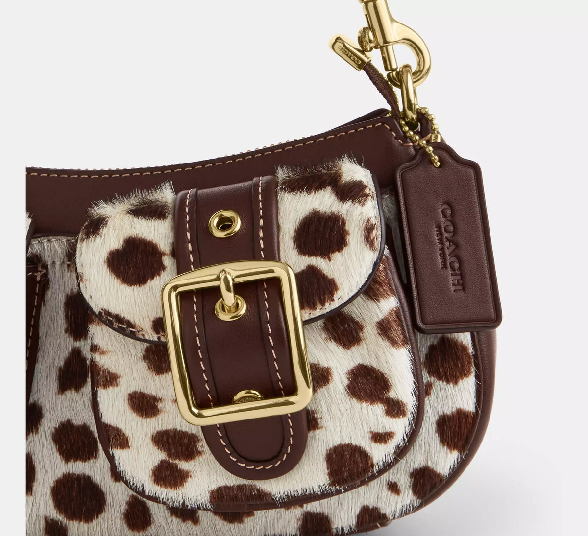 Coach Ashton Shoulder Bag In Haircalf  -  Im/Dark Brown Chalk