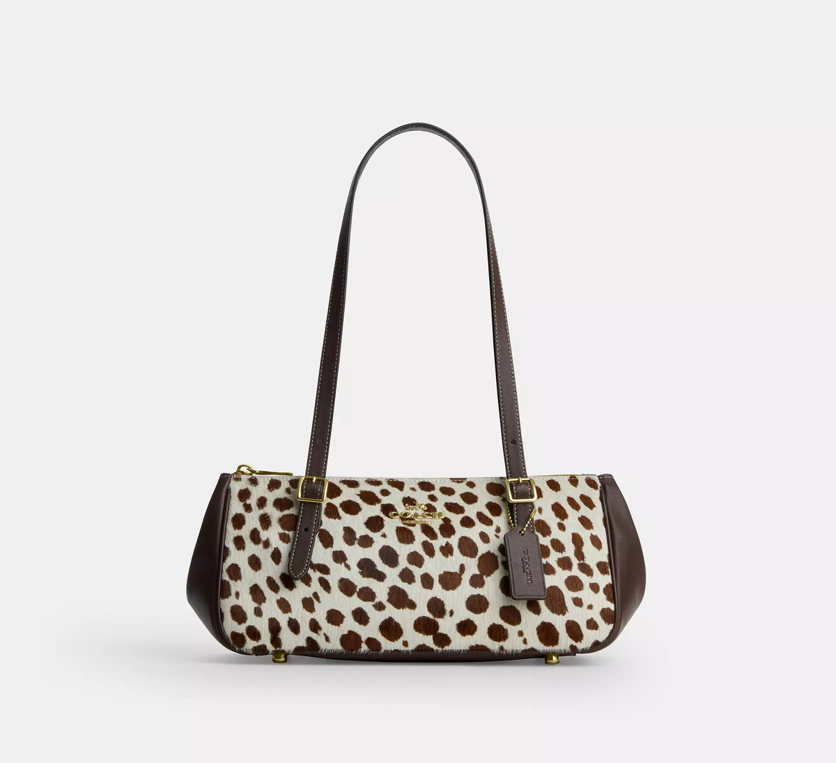 Coach Asher Shoulder Bag In Haircalf-  Im/Dark Brown Chalk