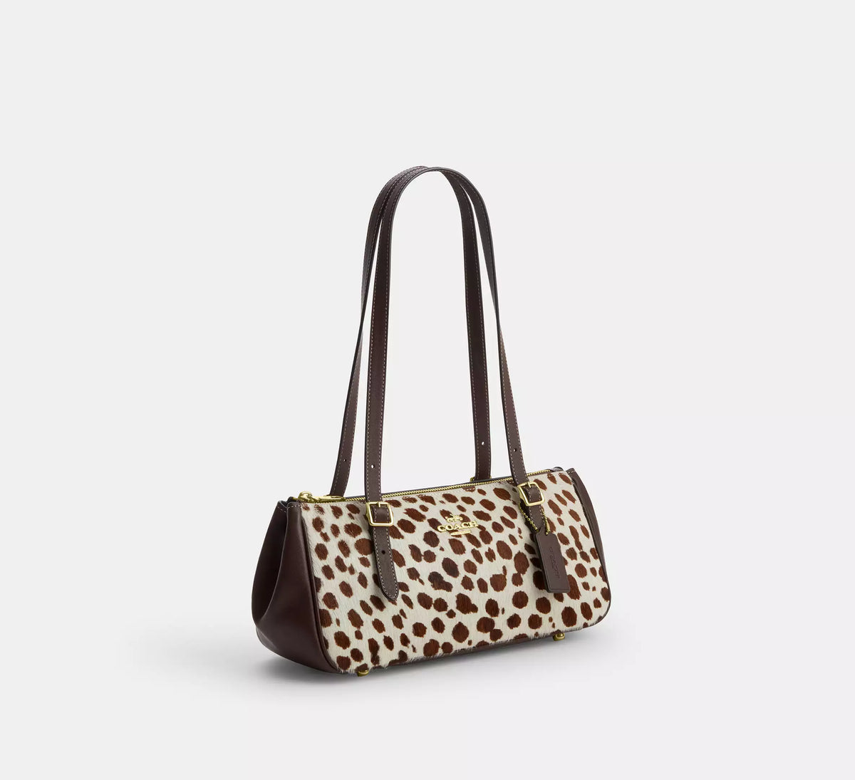 Coach Asher Shoulder Bag In Haircalf-  Im/Dark Brown Chalk