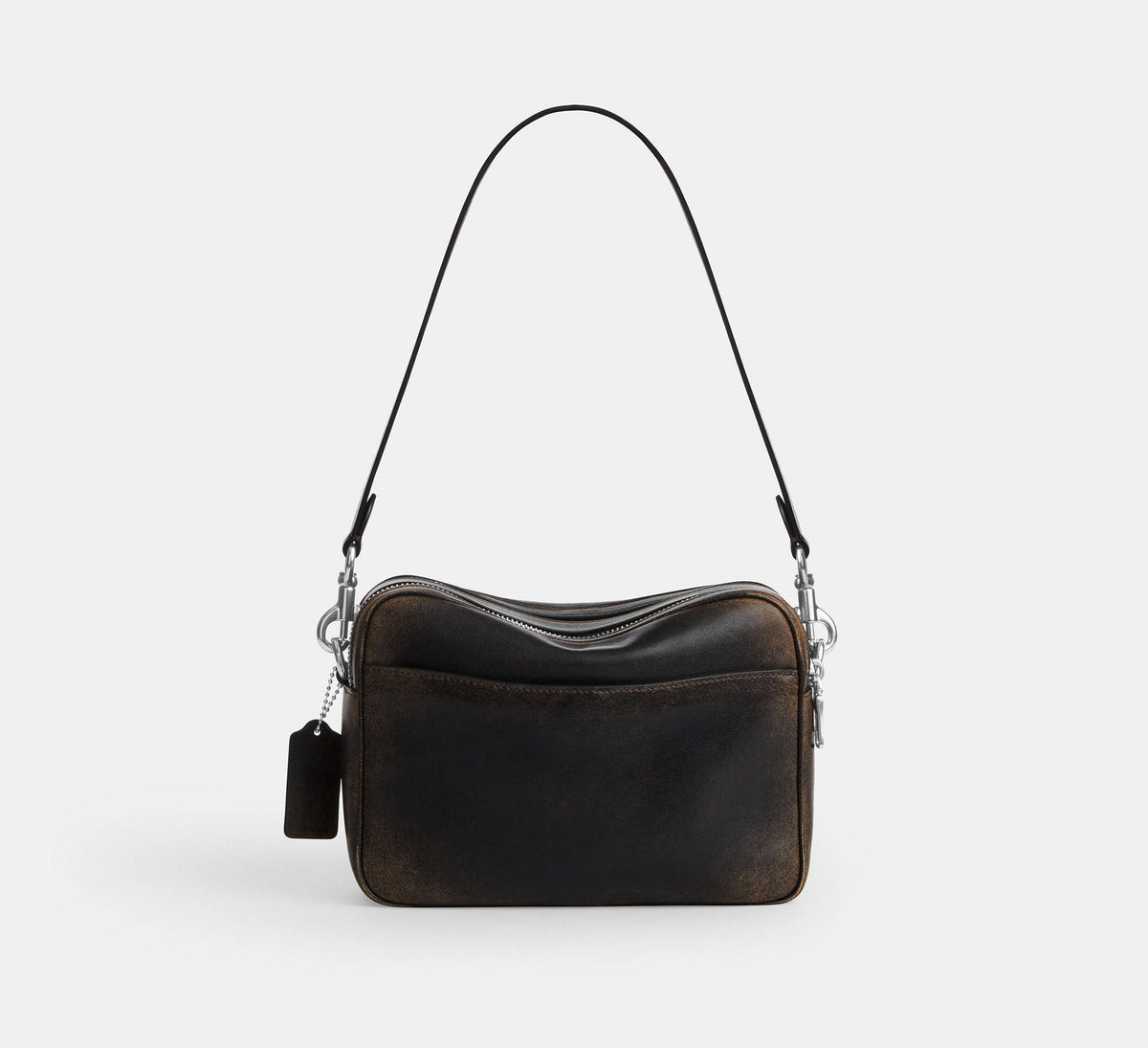 Coach Carey Crossbody Bag In Loved Leather  - Silver/Black Brown