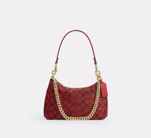 Coach Teri Shoulder Bag In Signature Beaded Satin  -  Gold/Crimson