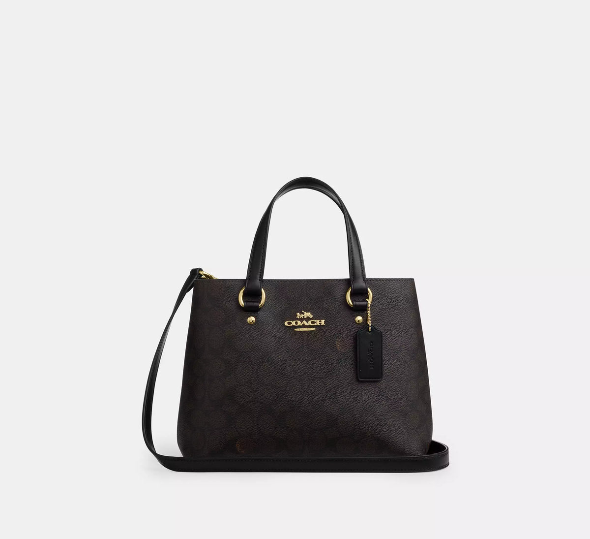 Coach Station Carryall Bag In Signature - Gold/Walnut/Black