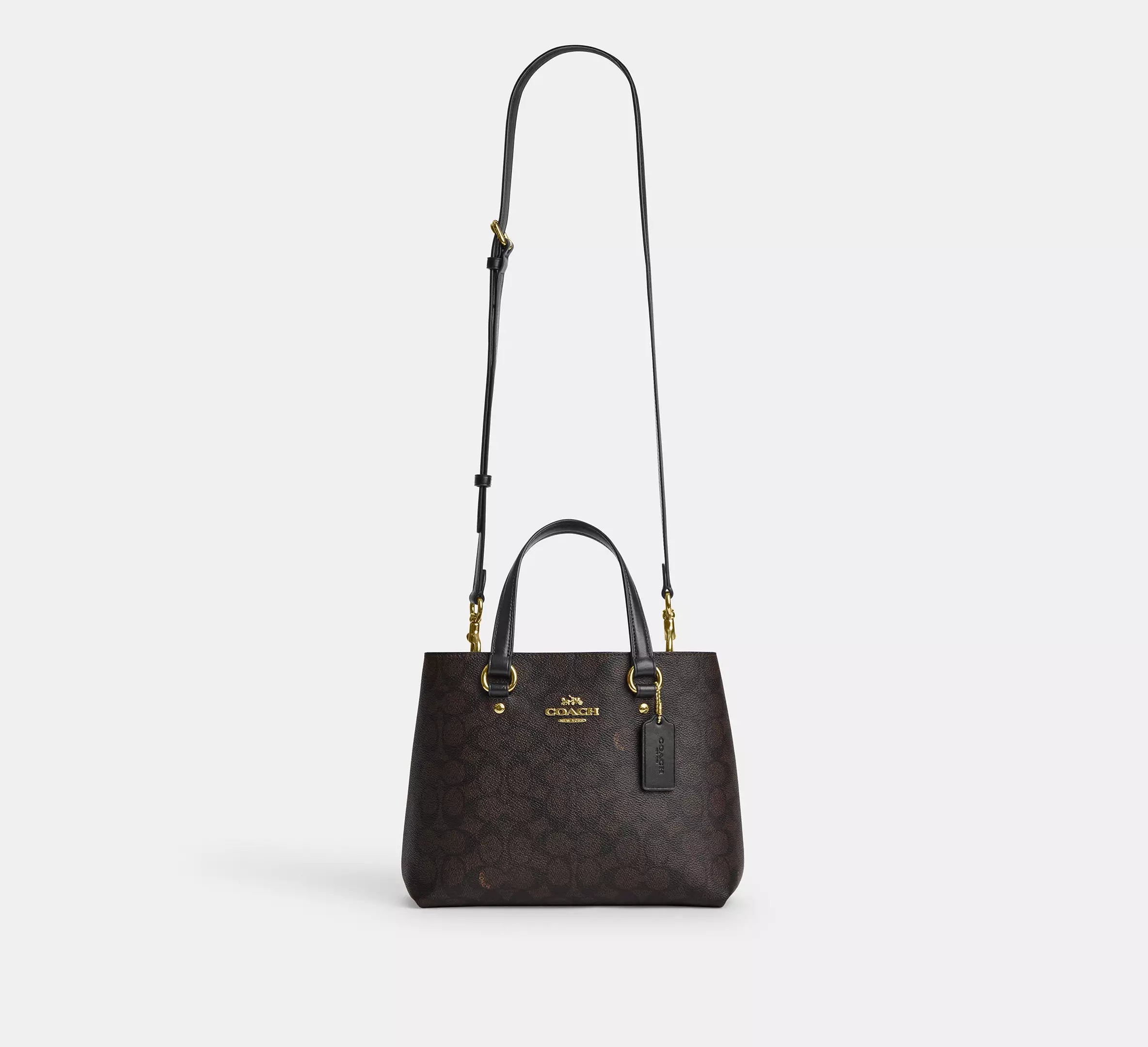 Coach Station Carryall Bag In Signature - Gold/Walnut/Black