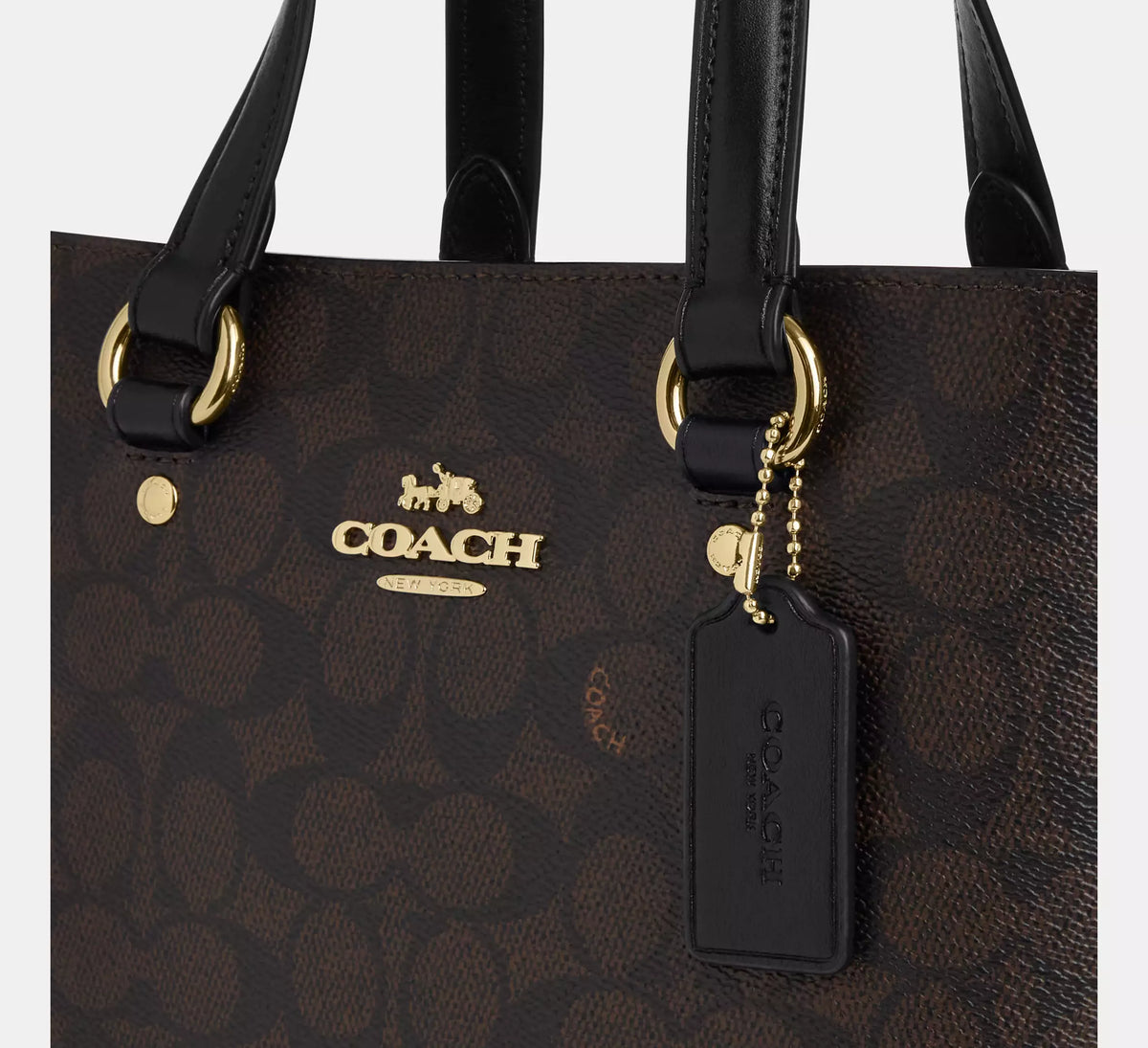 Coach Station Carryall Bag In Signature  -  Gold/Walnut/Black - Hemen Teslim