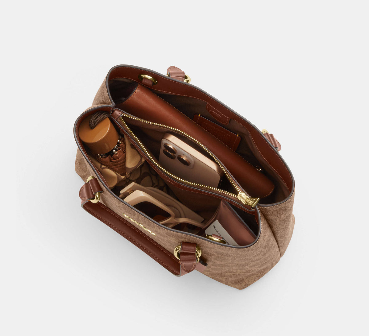 Coach Station Carryall Bag In Signature  -  Gold/Tan/Brown