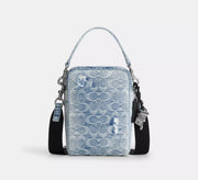 Coach  Tristan Crossbody Bag 14 In Loved Signature Denim With Charms - Silver/Light Indigo