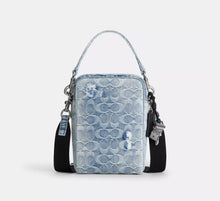 Coach  Tristan Crossbody Bag 14 In Loved Signature Denim With Charms - Silver/Light Indigo