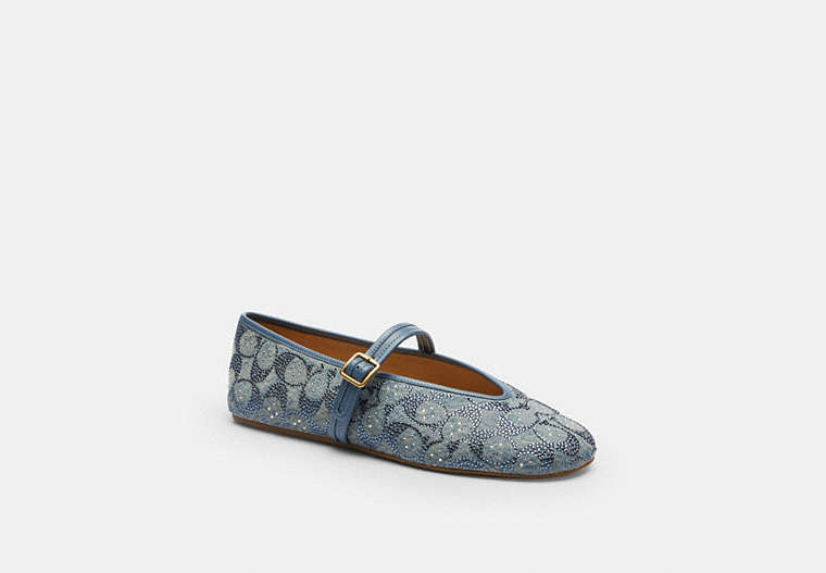Coach Mary Jane In Crystal Signature Denim-Crystal/Denim