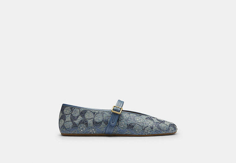 Coach Mary Jane In Crystal Signature Denim-Crystal/Denim