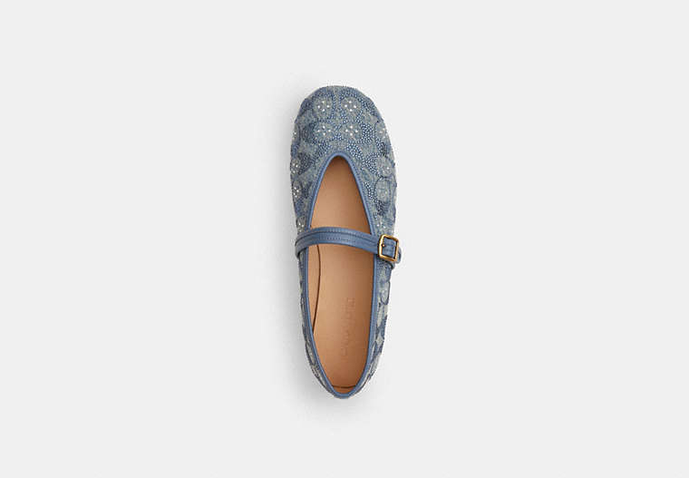 Coach Mary Jane In Crystal Signature Denim-Crystal/Denim