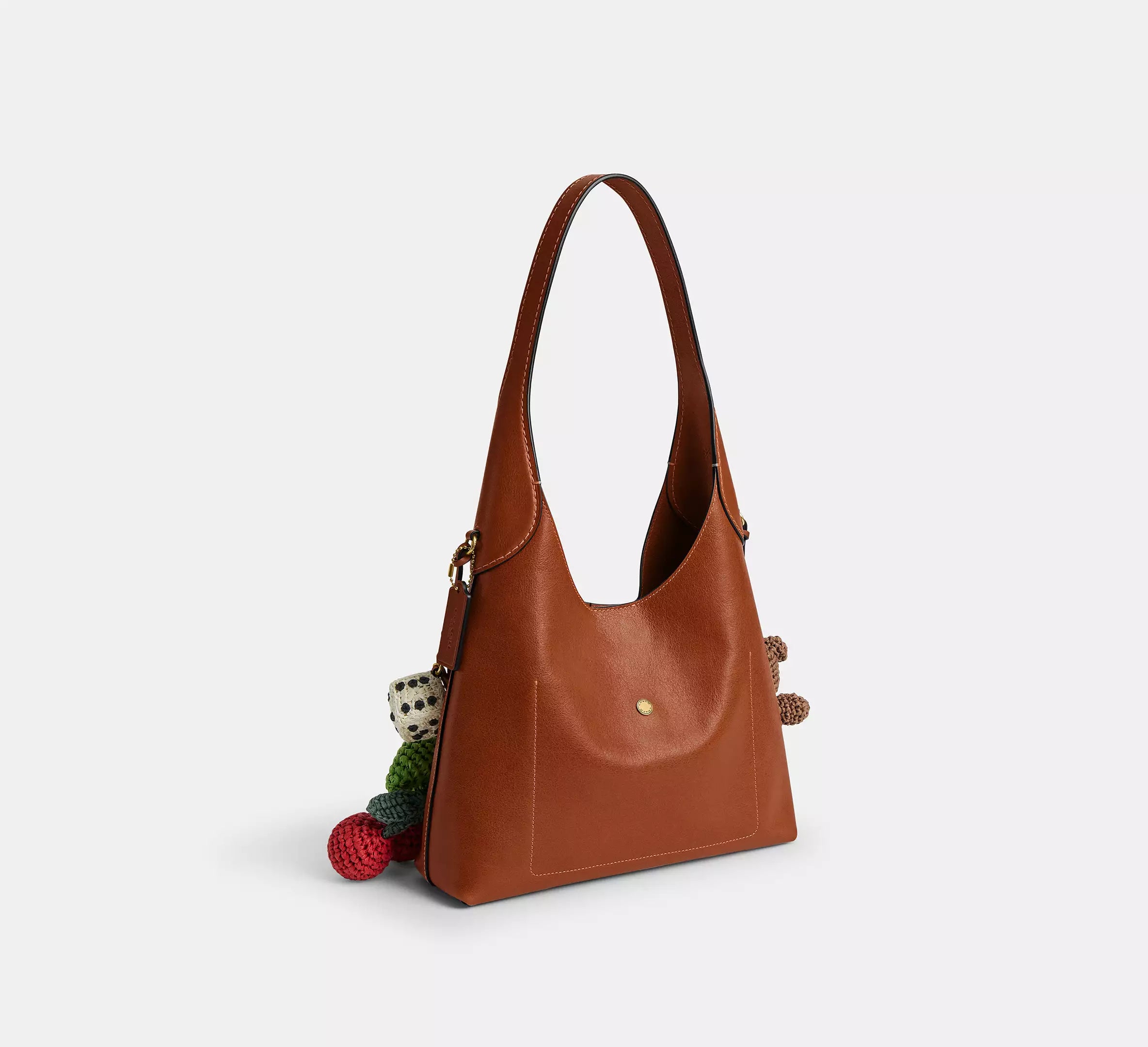 Coach Brooklyn Shoulder Bag 28 With Charms - Brass/Amber Brown