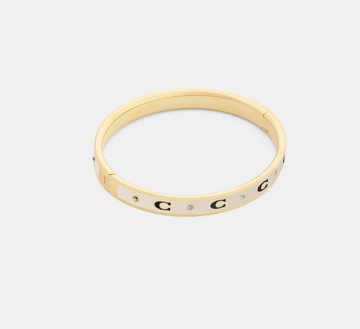 Coach Repeated C Hinged Bangle  -  Gold/Chalk