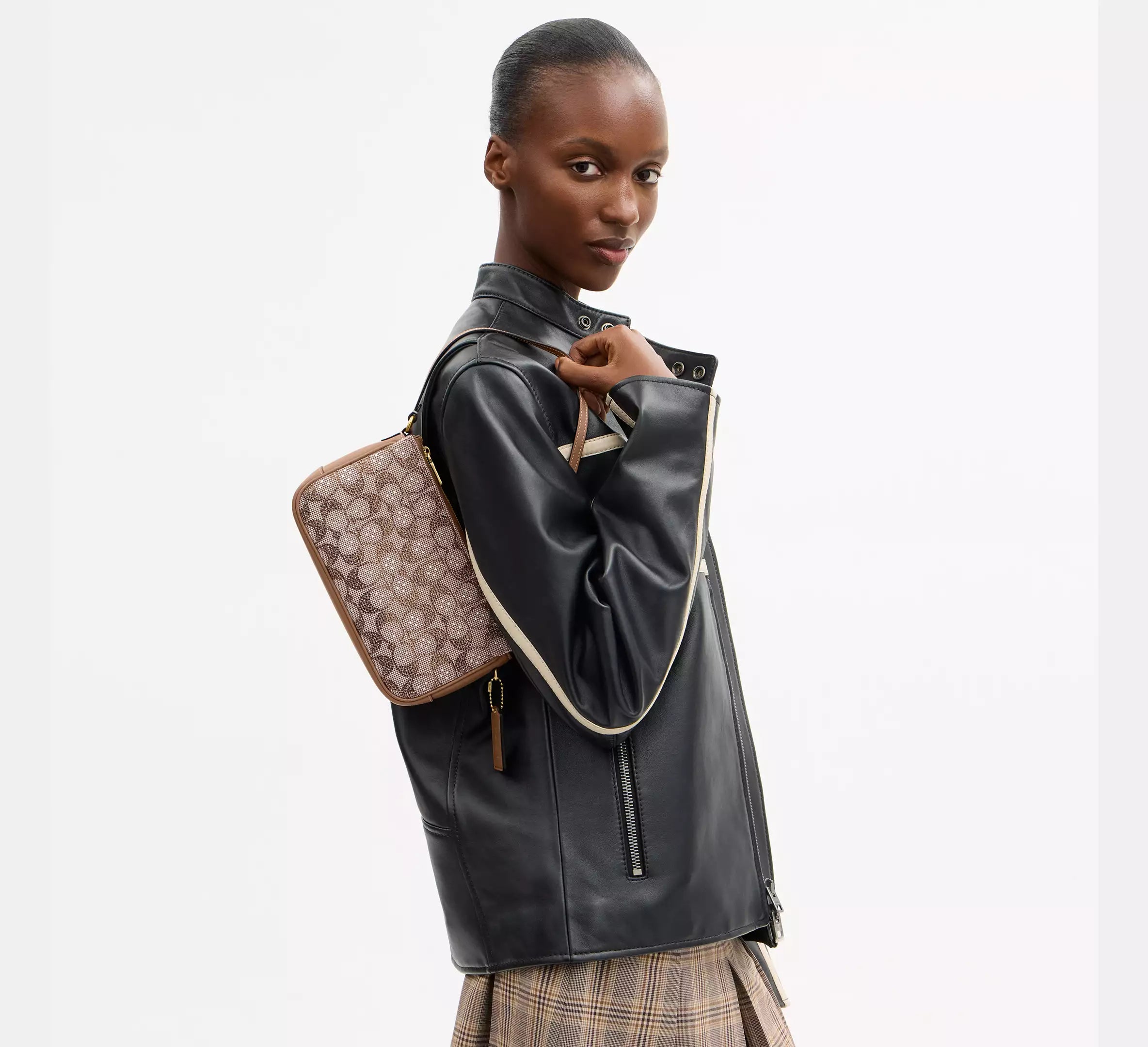 Coach Plaza Bag In Crystal Signature Jacquard - crystal/Brass/Mushroom