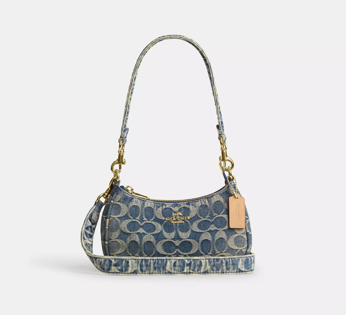 Coach Teri Mini Crossbody Bag In Signature Regenerative Cotton Denim -   Gold/Denim