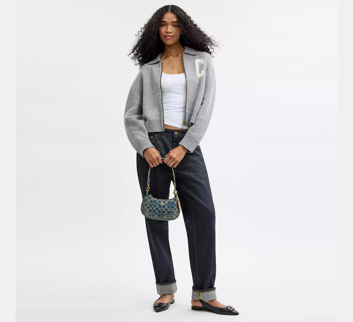 Coach Teri Mini Crossbody Bag In Signature Regenerative Cotton Denim -   Gold/Denim