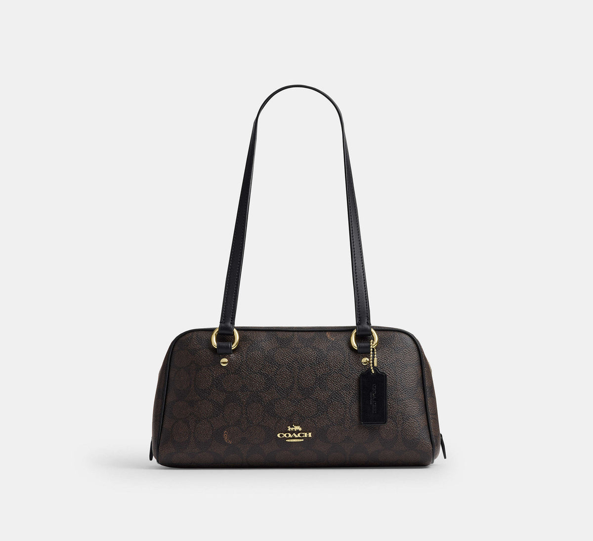 Coach Sydney Shoulder Bag In Signature - Gold/Walnut/Black