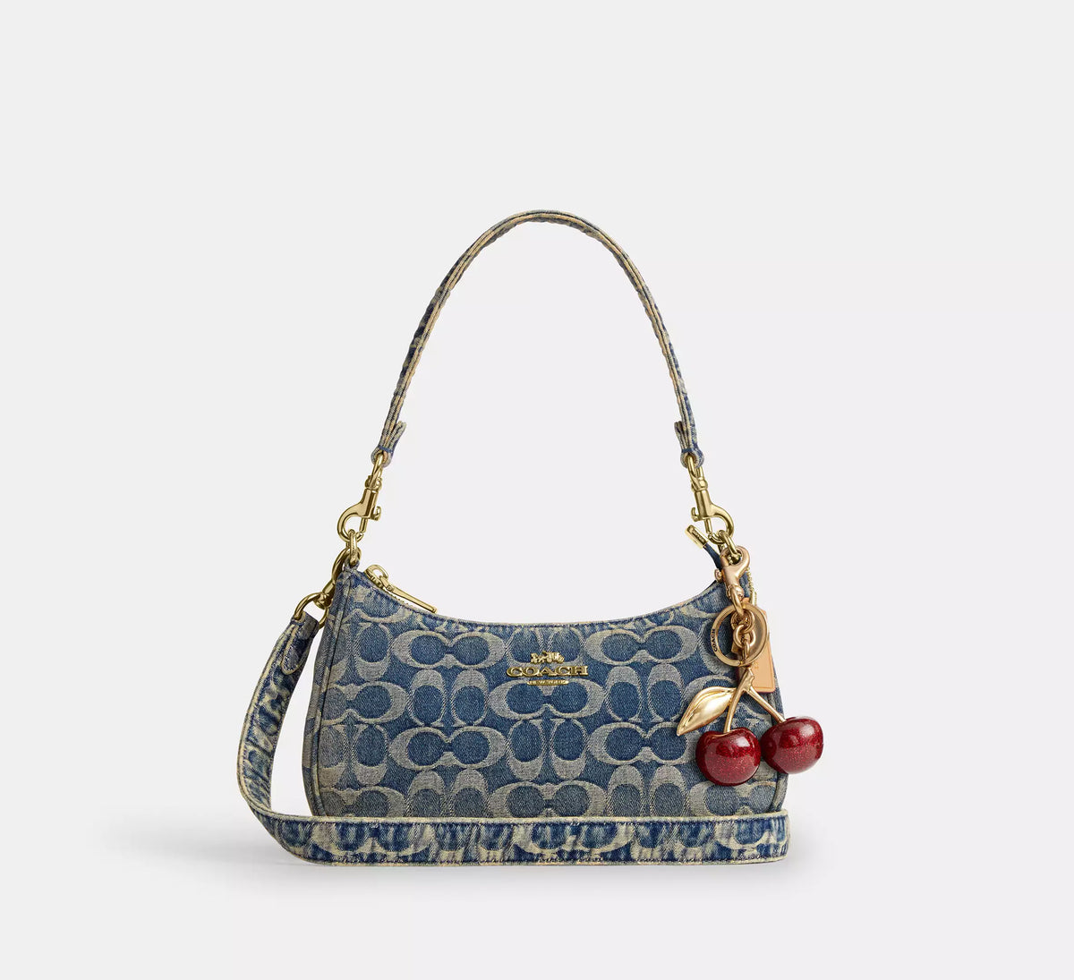 Coach Teri Shoulder Bag In Signature Regenerative Cotton Denim  -  denim/Gold/Denim