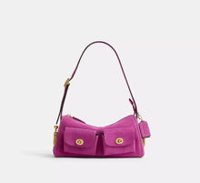 Coach Turnlock Haversack Bag 27  -   suede/Brass/Magenta