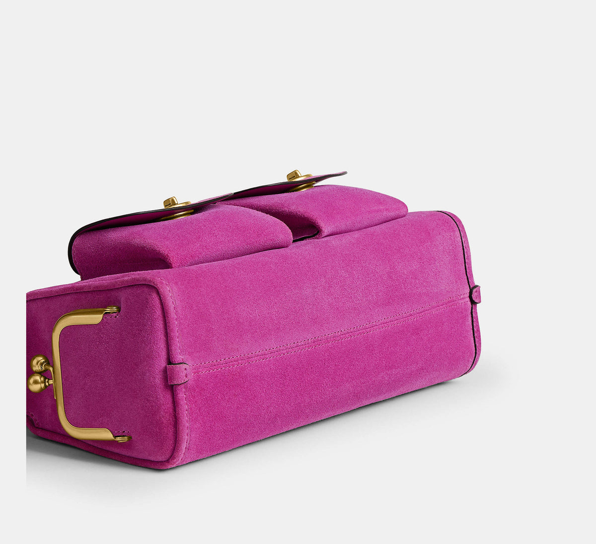 Coach Turnlock Haversack Bag 27  -   suede/Brass/Magenta